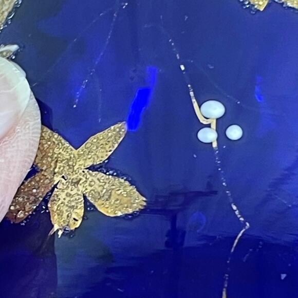 Vintage Signed Moser Art Glass Cobalt Blue Vase Gold Gilt Good Condition - Picture 10 of 12